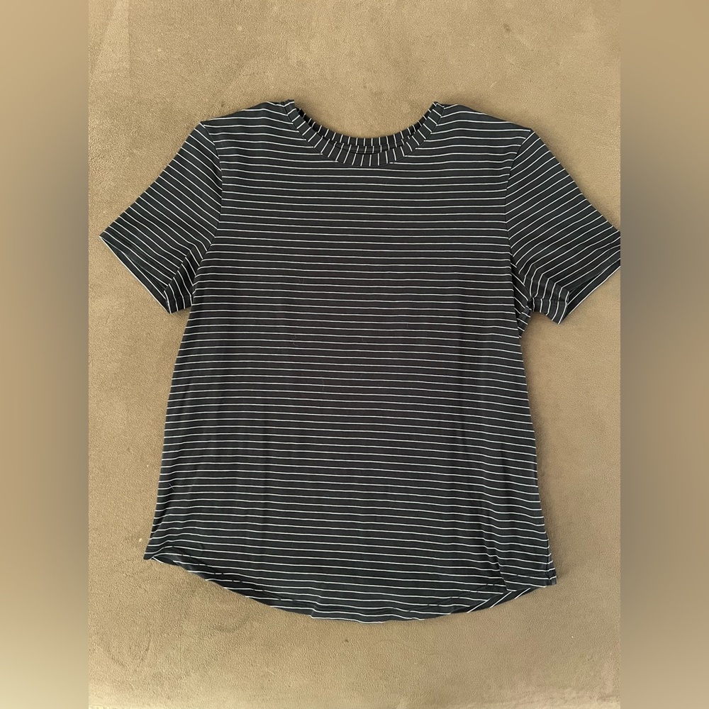Lululemon striped Black and White Tee